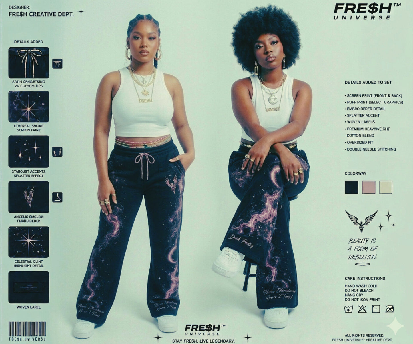 CELESTIAL FEMALE FLARE PANTS - FRE$H UNIVERSE™FRE$H UNIVERSE™CELESTIAL FEMALE FLARE PANTSPantsFRE$H UNIVERSE™