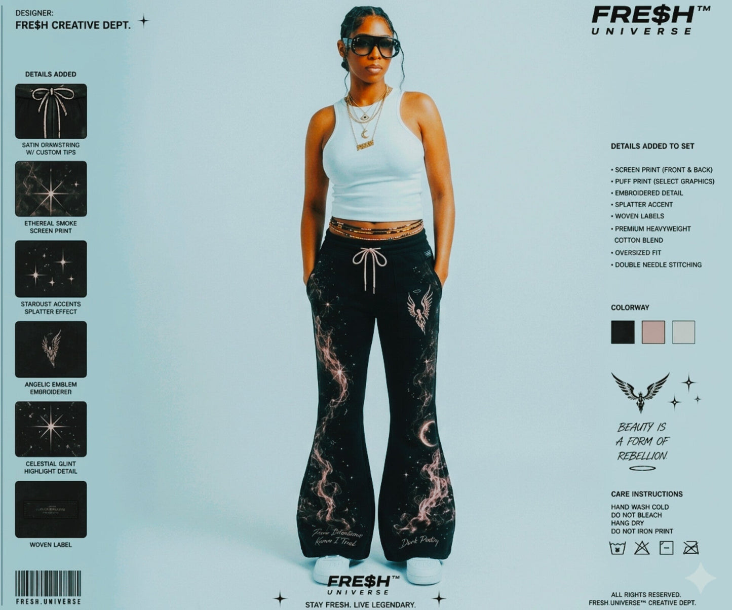 CELESTIAL FEMALE FLARE PANTS - FRE$H UNIVERSE™FRE$H UNIVERSE™CELESTIAL FEMALE FLARE PANTSPantsFRE$H UNIVERSE™