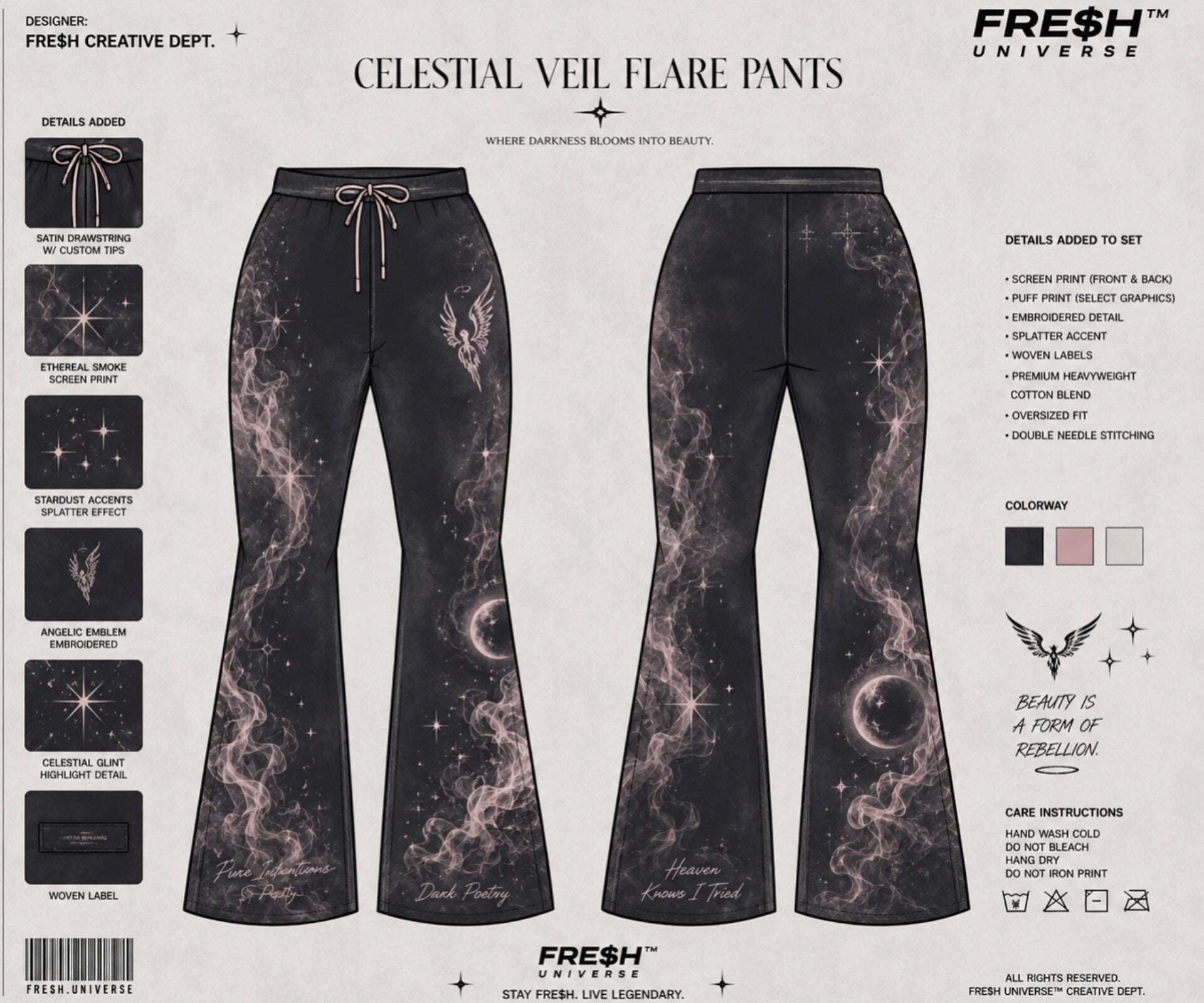 CELESTIAL FEMALE FLARE PANTS - FRE$H UNIVERSE™FRE$H UNIVERSE™CELESTIAL FEMALE FLARE PANTSPantsFRE$H UNIVERSE™