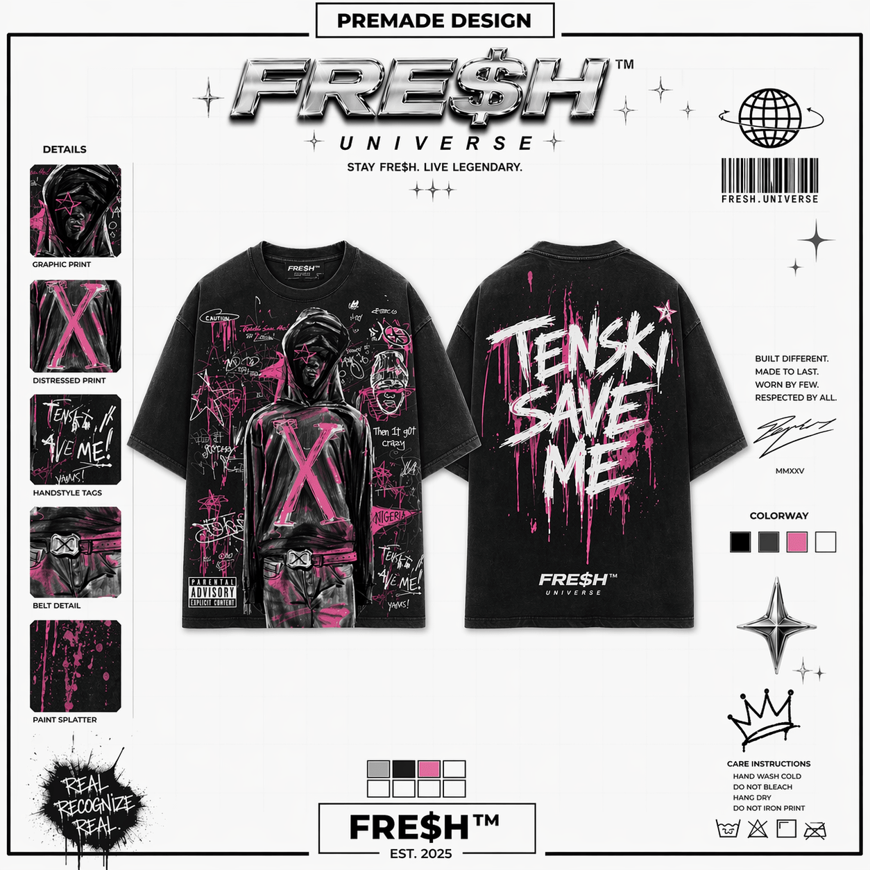 TENSKI SAVE ME TEE (BLACK) - FRE$H UNIVERSE™FRE$H UNIVERSE™TENSKI SAVE ME TEE (BLACK)TeesFRE$H UNIVERSE™